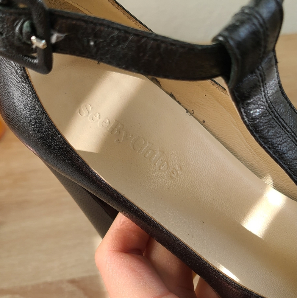 See By Chloe Black T-Strap Heels - Picture 5 of 10